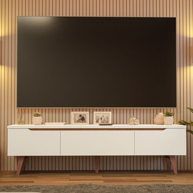 Mueble mesa para tv rack madesa doha hasta 80' blanco