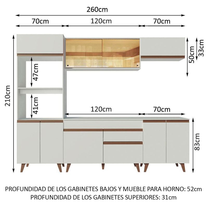 Cocina integral completa modular madesa reims 260cm blanco 7
