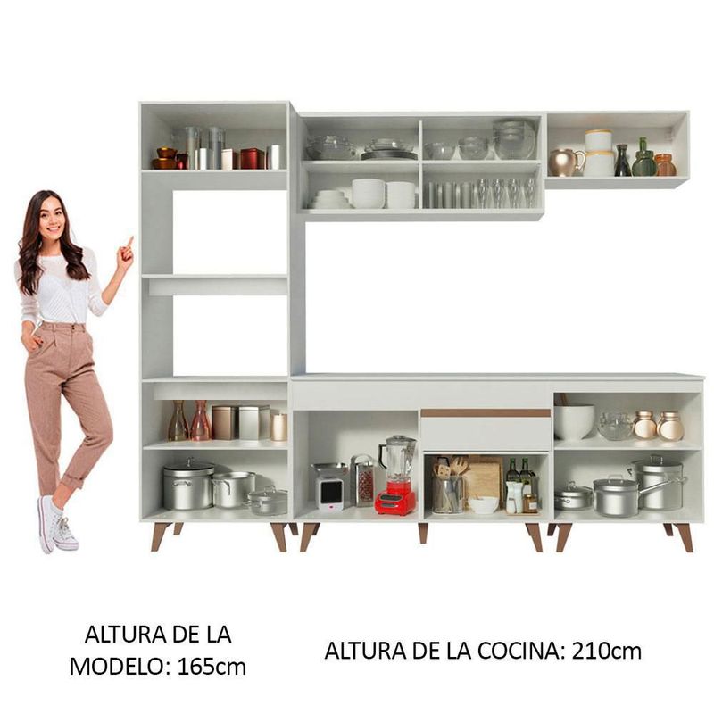 Cocina integral completa modular madesa reims 260cm blanco 7