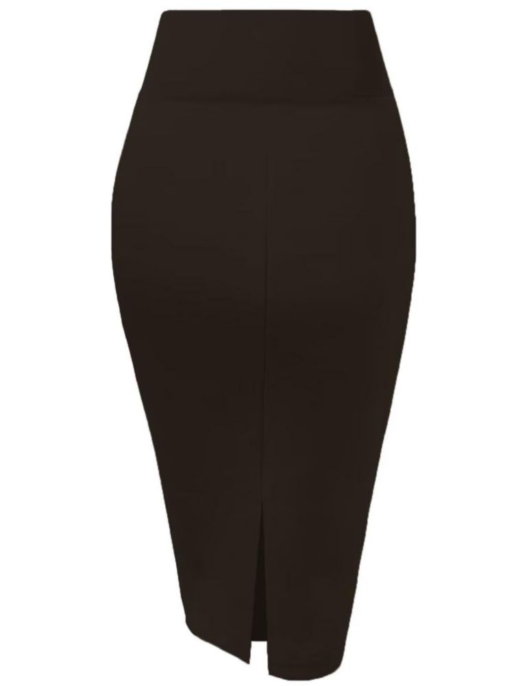 Falda Hybrid & Company XL Marrón Ponte Elástica Hasta la Rodilla