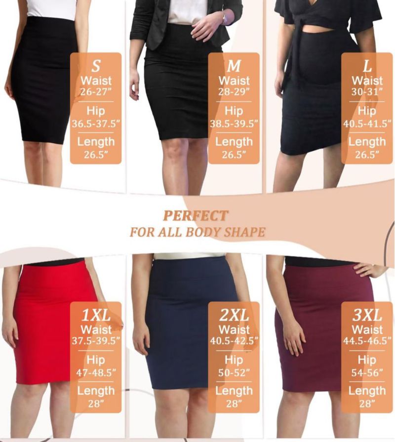 Falda Hybrid & Company XL Marrón Ponte Elástica Hasta la Rodilla