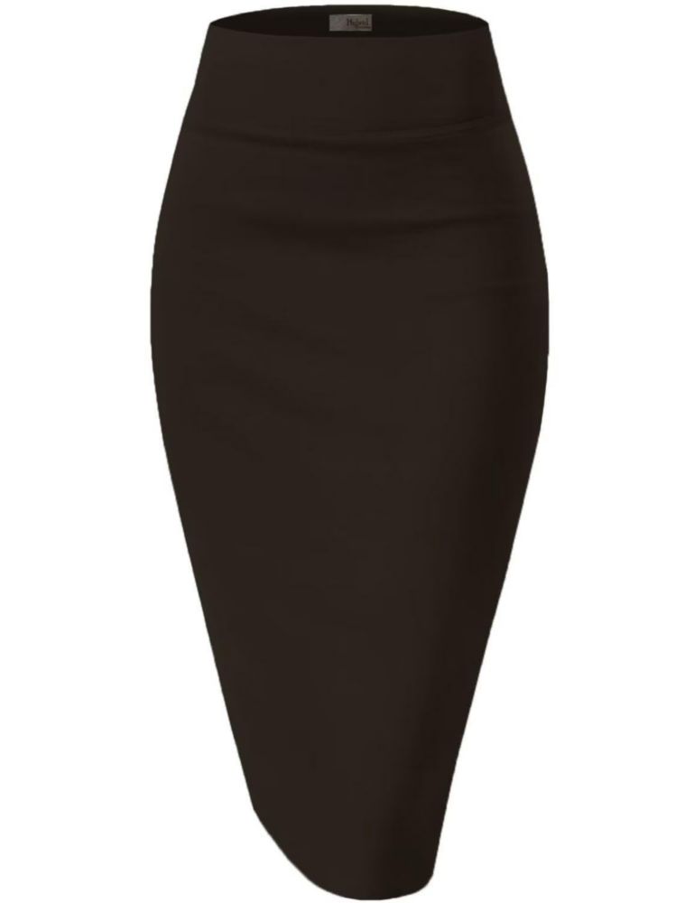 Falda Hybrid & Company XL Marrón Ponte Elástica Hasta la Rodilla