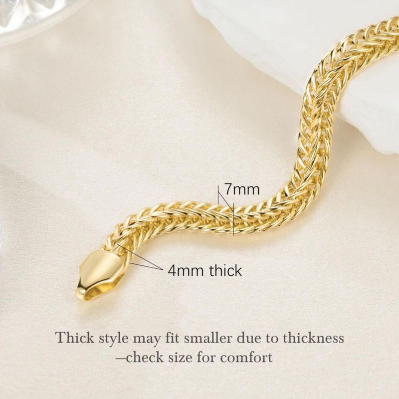 Pulsera BENOITE bañada en oro de 14K para mujer 6.5-9 pulgadas