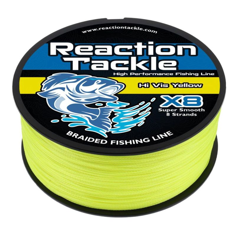 Línea de Pesca Trenzada Reaction Tackle 30 lb (135 kg) 274 m Amarillo Alta Visibilidad