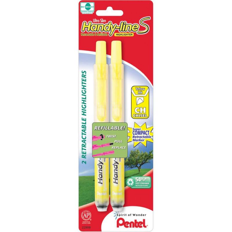 Resaltador Pentel Handy-Line S Amarillo Pack de 2