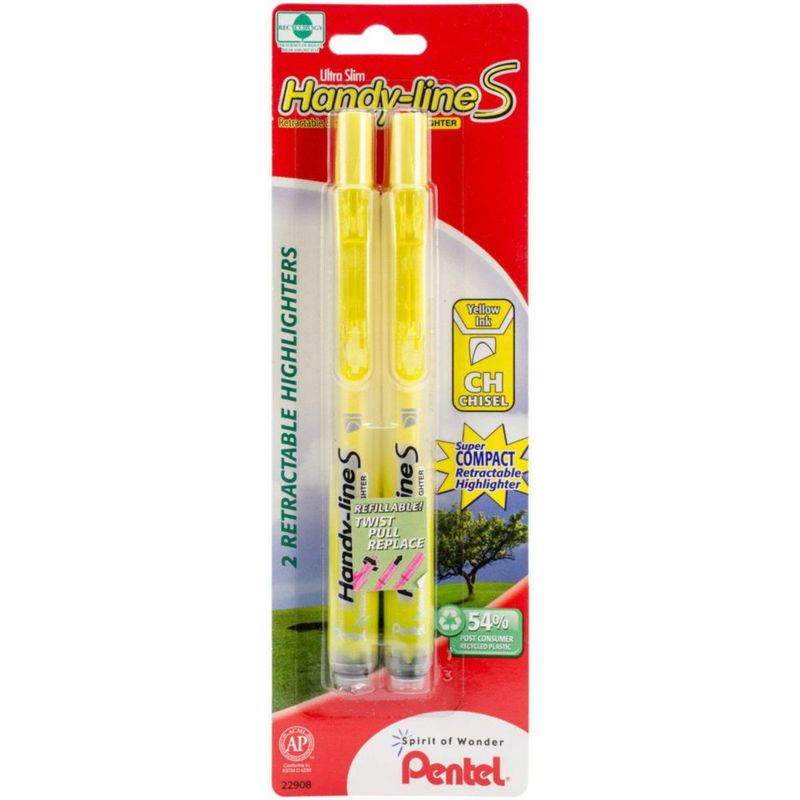 Resaltador Pentel Handy-Line S Amarillo Pack de 2