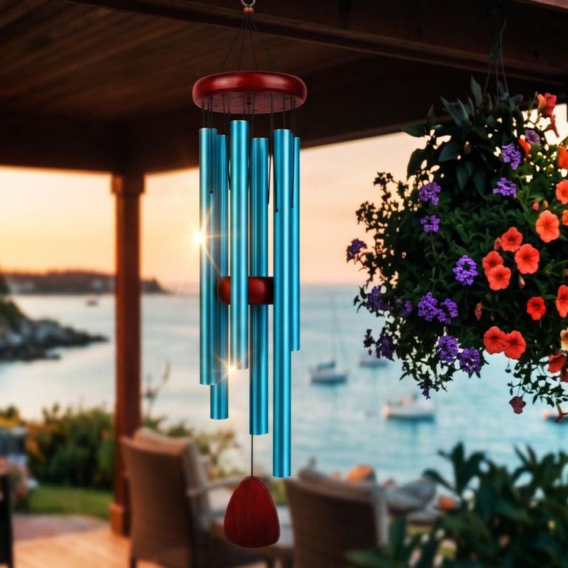 Campanilla de Viento TERVEEX 94 cm Tono Profundo Exterior Madera/Aluminio
