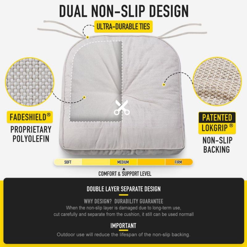 Cojín SUNROX para Silla Mecedora - Juego de 2 Piezas Color Crema