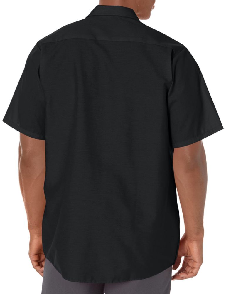 Camisa industrial Red Kap para hombre negra manga corta corte regular talla X-Large