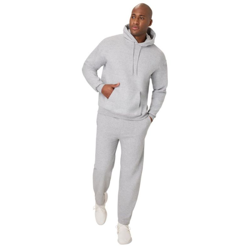 PANTALONES Hanes XXL Forro Polar Ligero Color Acero con Bajo Abierto