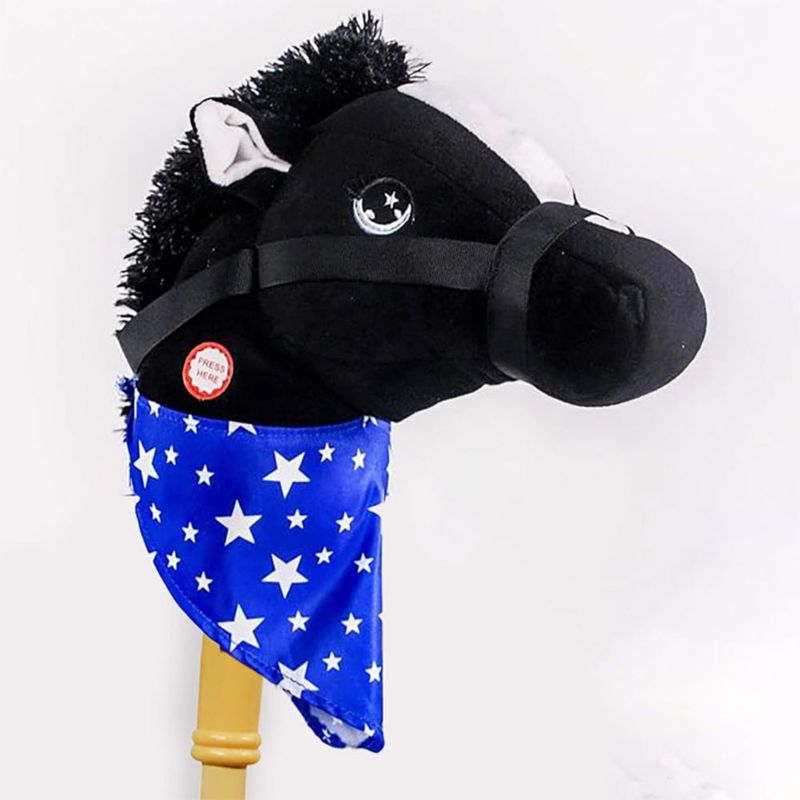 Stick Animal PonyLand Music Black Horse con música de más de 3 años