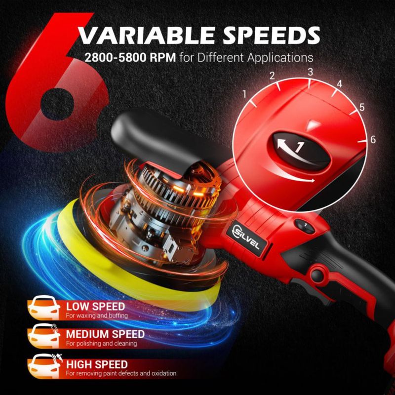 Pulidora de coche SILVEL inalámbrica 24 V 2×2000 mAh 5 pulgadas