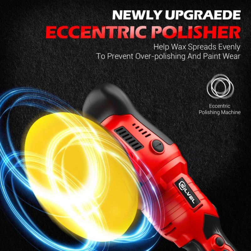 Pulidora de coche SILVEL inalámbrica 24 V 2×2000 mAh 5 pulgadas