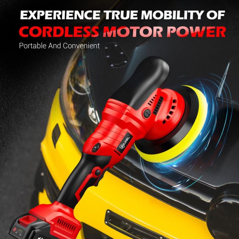 Pulidora de coche SILVEL inalámbrica 24 V 2×2000 mAh 5 pulgadas