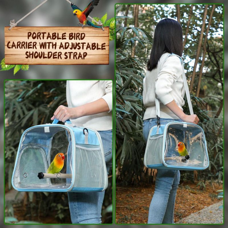 Transportín para Aves Suertree 32x29x28 cm Azul Ligero