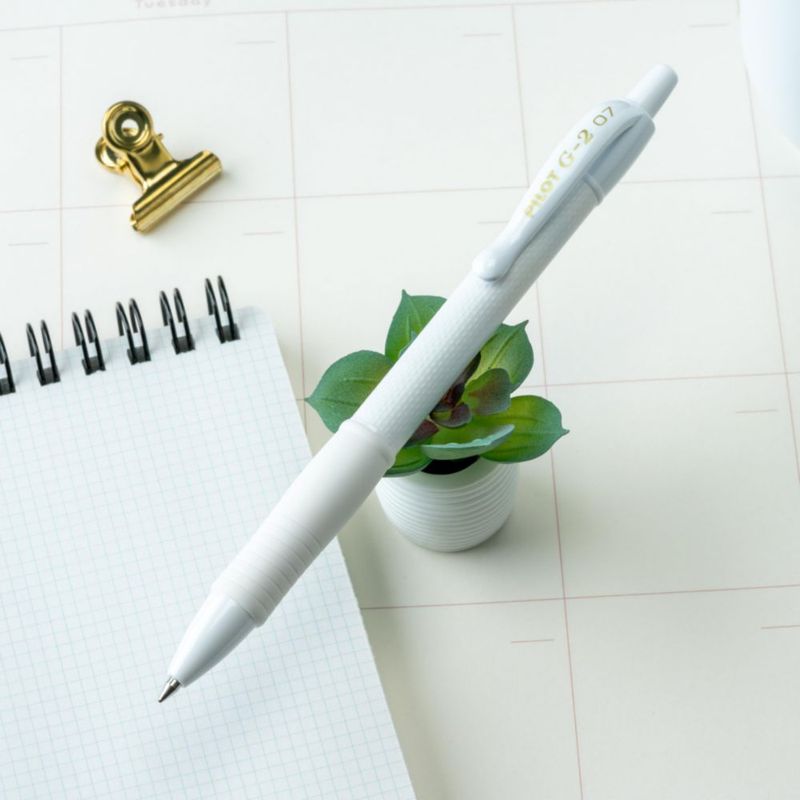 Bolígrafos de gel PILOT G2 Edge blanco 07 mm (12 unidades)