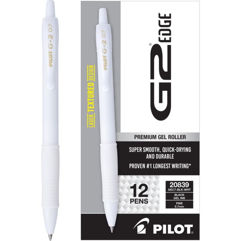 Bolígrafos de gel PILOT G2 Edge blanco 07 mm (12 unidades)