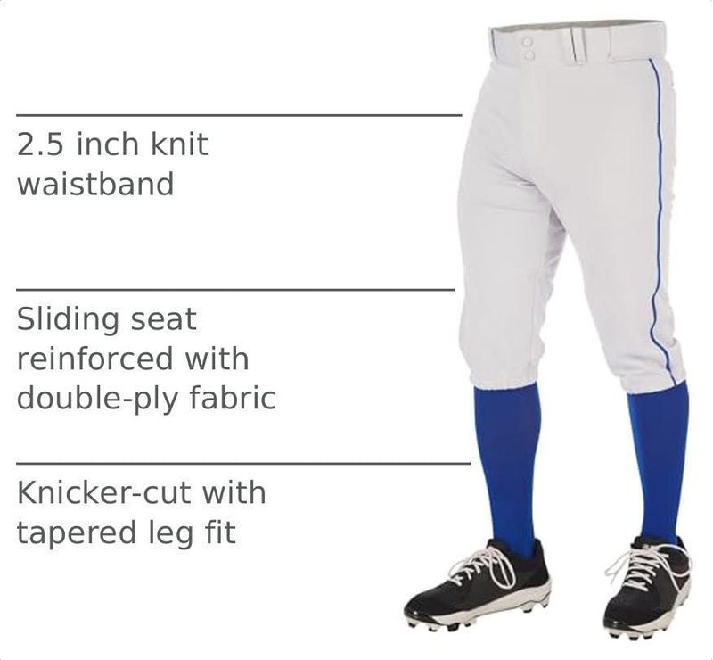 Pantalones de béisbol estilo knickers CHAMPRO Juvenil Mediano Blanco/Azul Royal