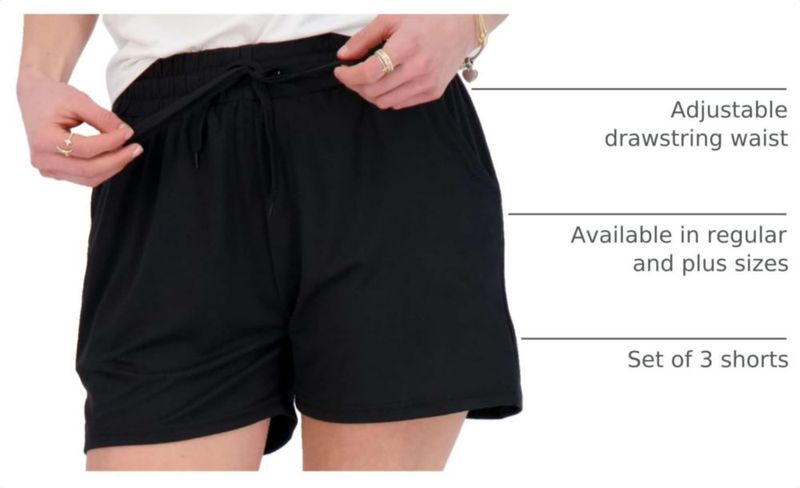 Shorts Real Essentials - Pack de 3 para mujer estilo lounge