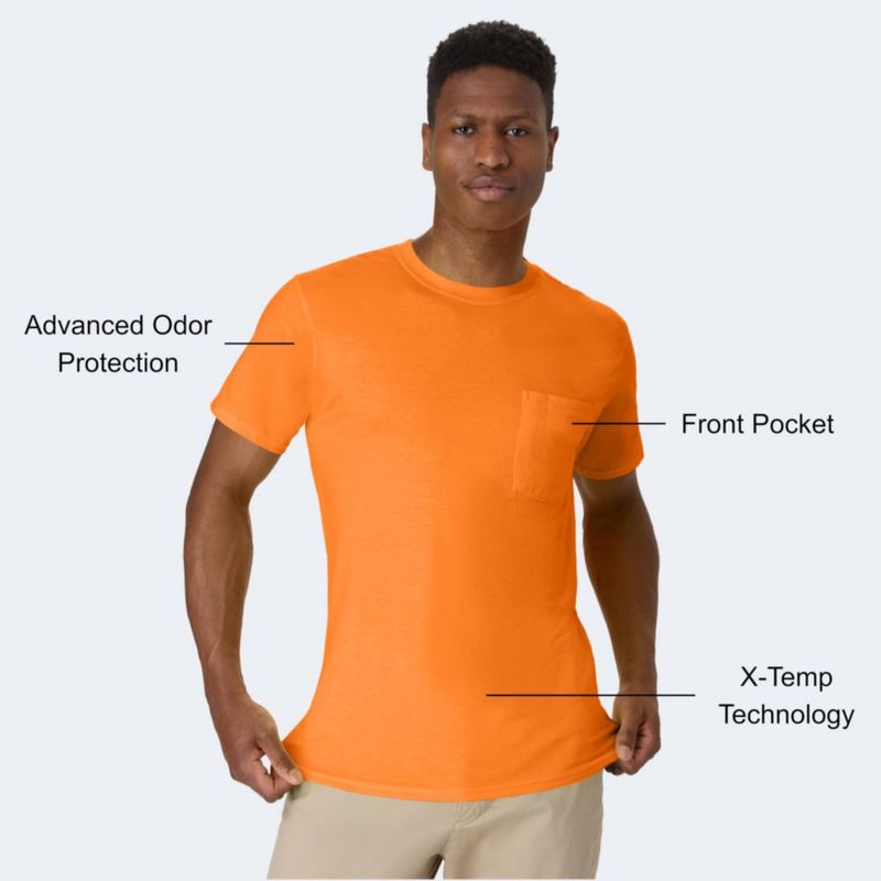 Camiseta Hanes Workwear para hombre pack de 2 Naranja de Seguridad XL