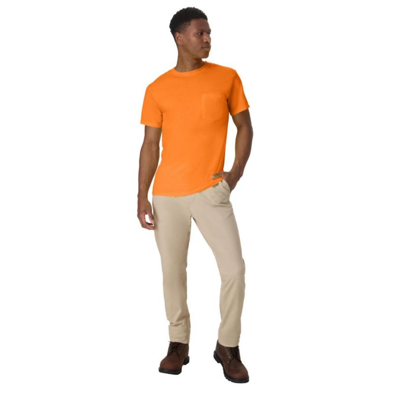Camiseta Hanes Workwear para hombre pack de 2 Naranja de Seguridad XL