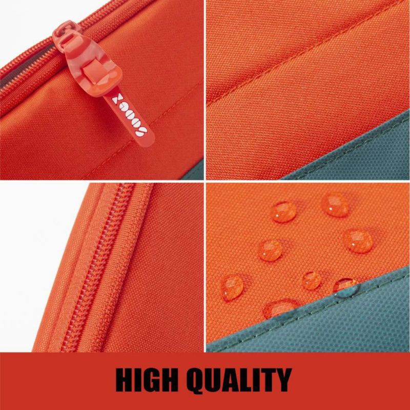 Estuche para lápices y bolígrafos Sooez de apertura amplia naranja triangular