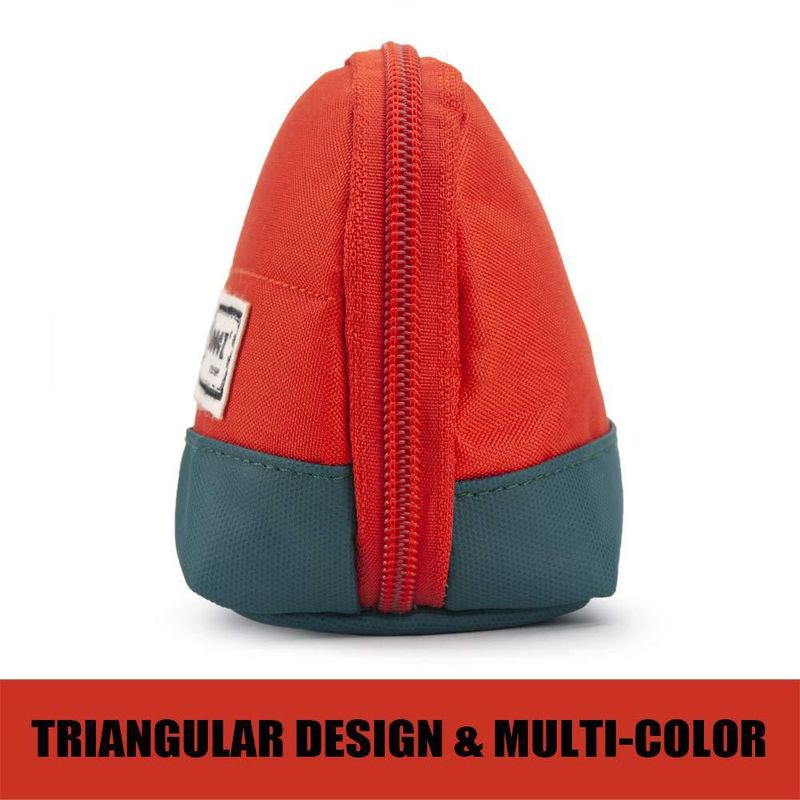 Estuche para lápices y bolígrafos Sooez de apertura amplia naranja triangular