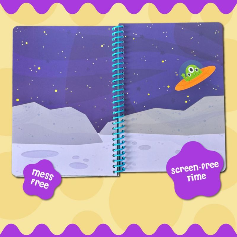 Libro de Pegatinas DINO MINI Impermeable y Reutilizable – Tema Espacial