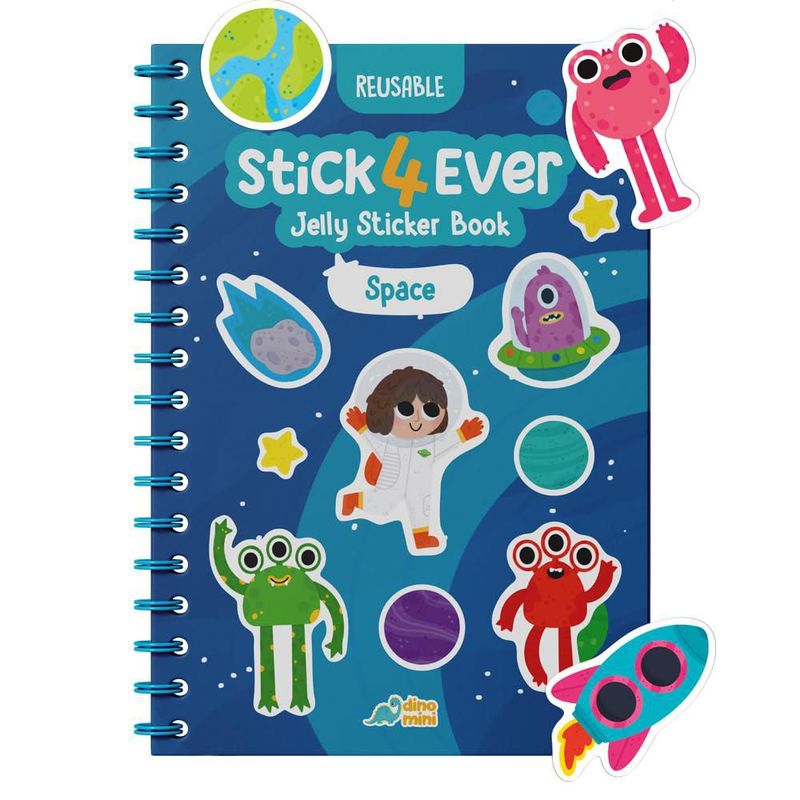 Libro de Pegatinas DINO MINI Impermeable y Reutilizable – Tema Espacial