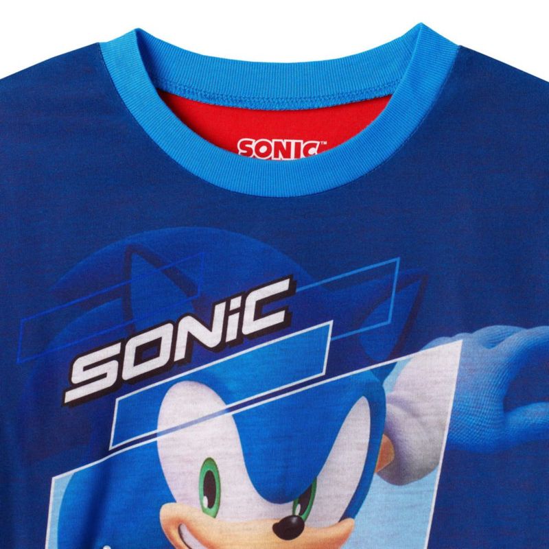 Conjunto de pijama de 4 piezas Sonic The Hedgehog rojo-azul