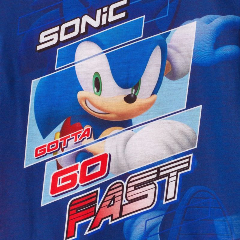 Conjunto de pijama de 4 piezas Sonic The Hedgehog rojo-azul