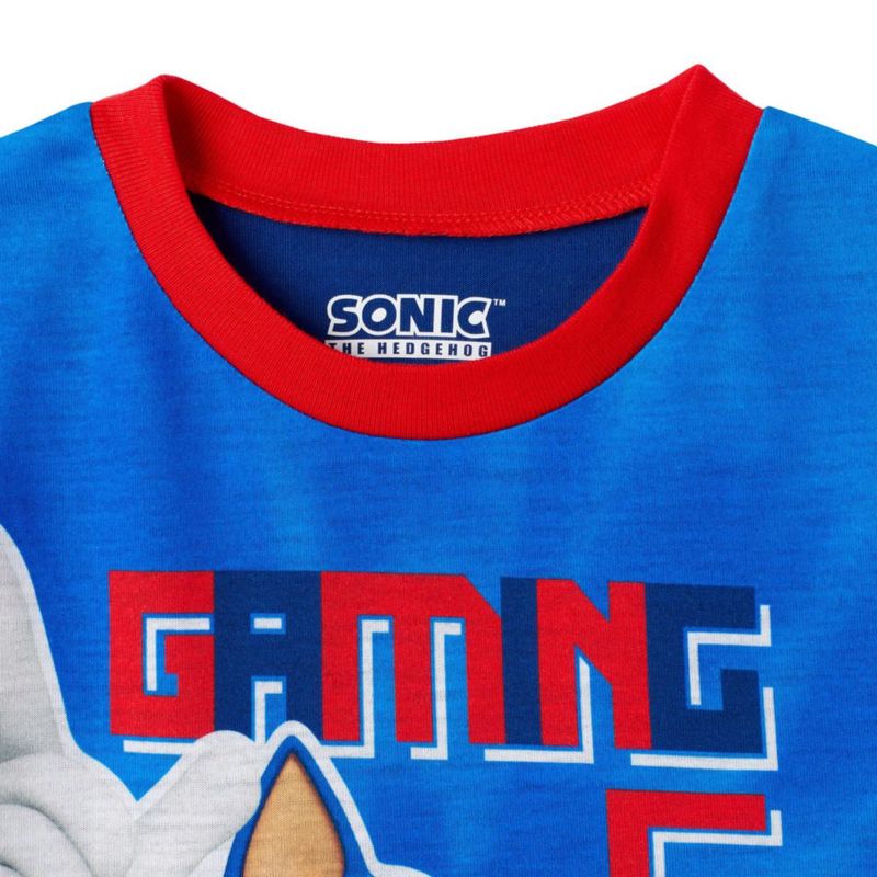 Conjunto de pijama de 4 piezas Sonic The Hedgehog rojo-azul