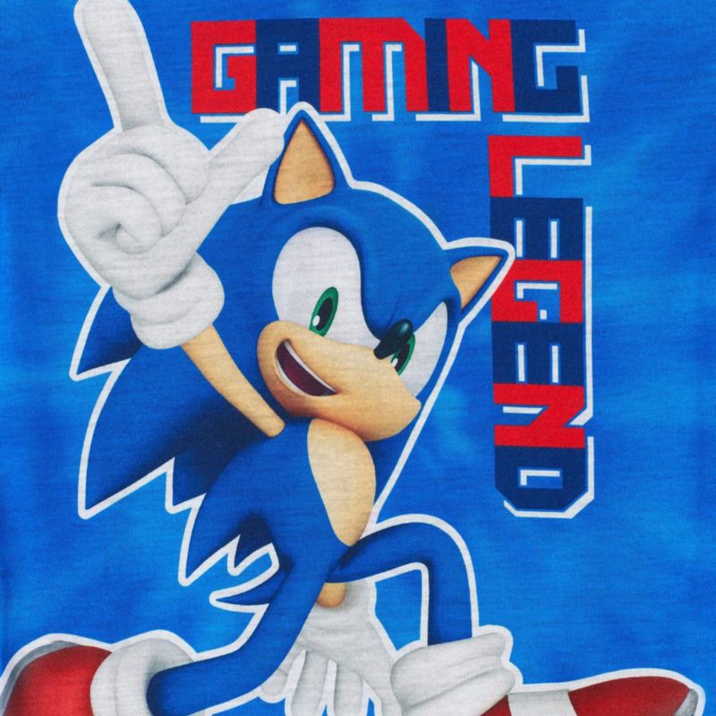 Conjunto de pijama de 4 piezas Sonic The Hedgehog rojo-azul