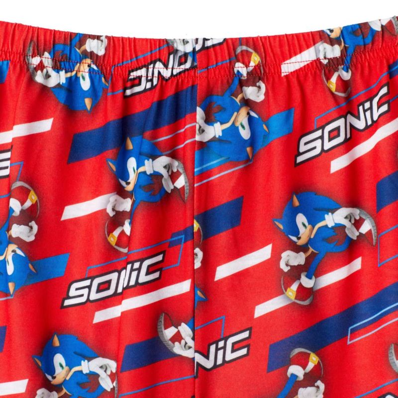 Conjunto de pijama de 4 piezas Sonic The Hedgehog rojo-azul