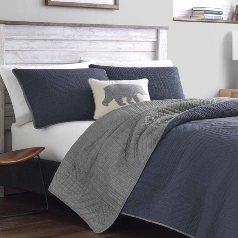 Juego de Edredón Eddie Bauer Queen 229 × 229 cm Azul 3 piezas