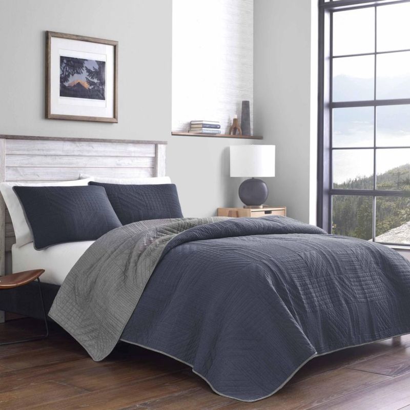Juego de Edredón Eddie Bauer Queen 229 × 229 cm Azul 3 piezas