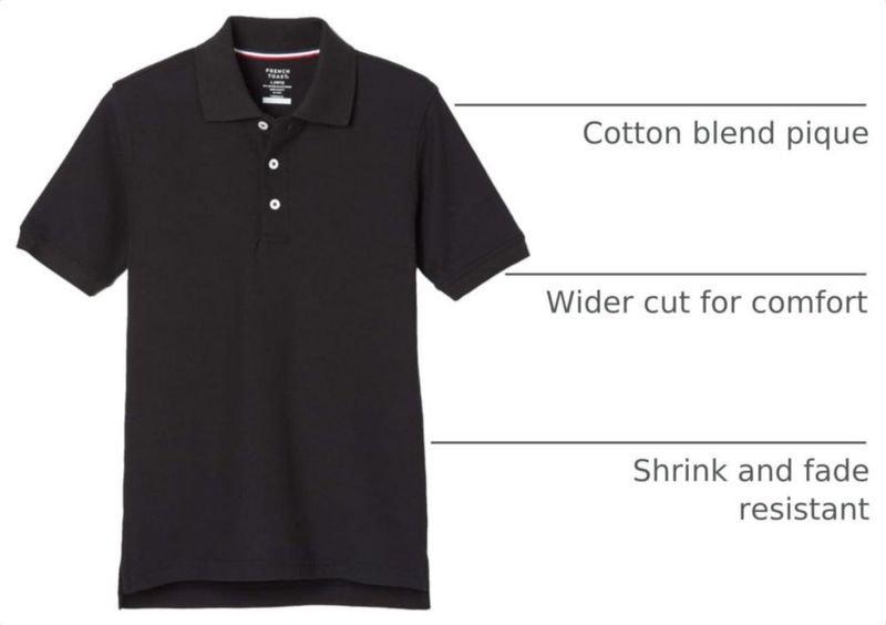Polo French Toast XL Negro de Mezcla de Algodón