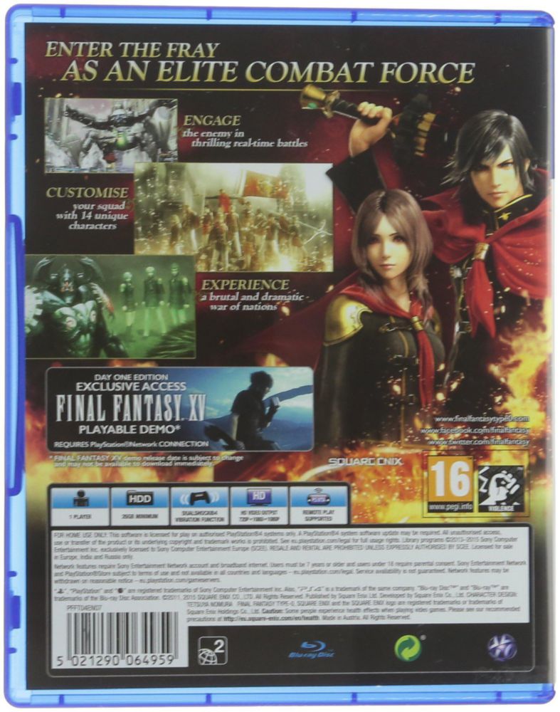 Videojuego PlayStation Final Fantasy Type-0 HD
