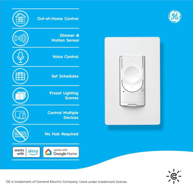 Interruptor inteligente Cync Dimmer con sensor de movimiento – paquete de 1 unidad