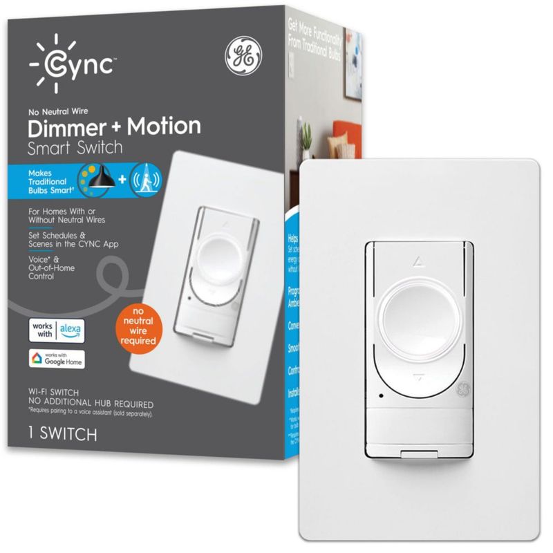 Interruptor inteligente Cync Dimmer con sensor de movimiento – paquete de 1 unidad