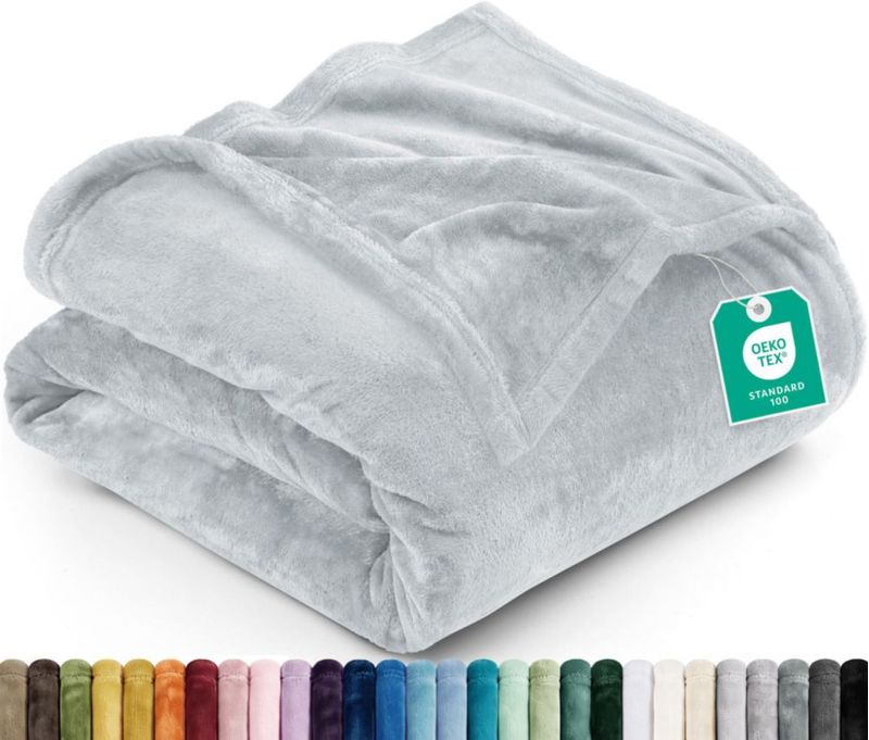 Manta Utopia Bedding 229 × 229 cm Gris Claro Polar