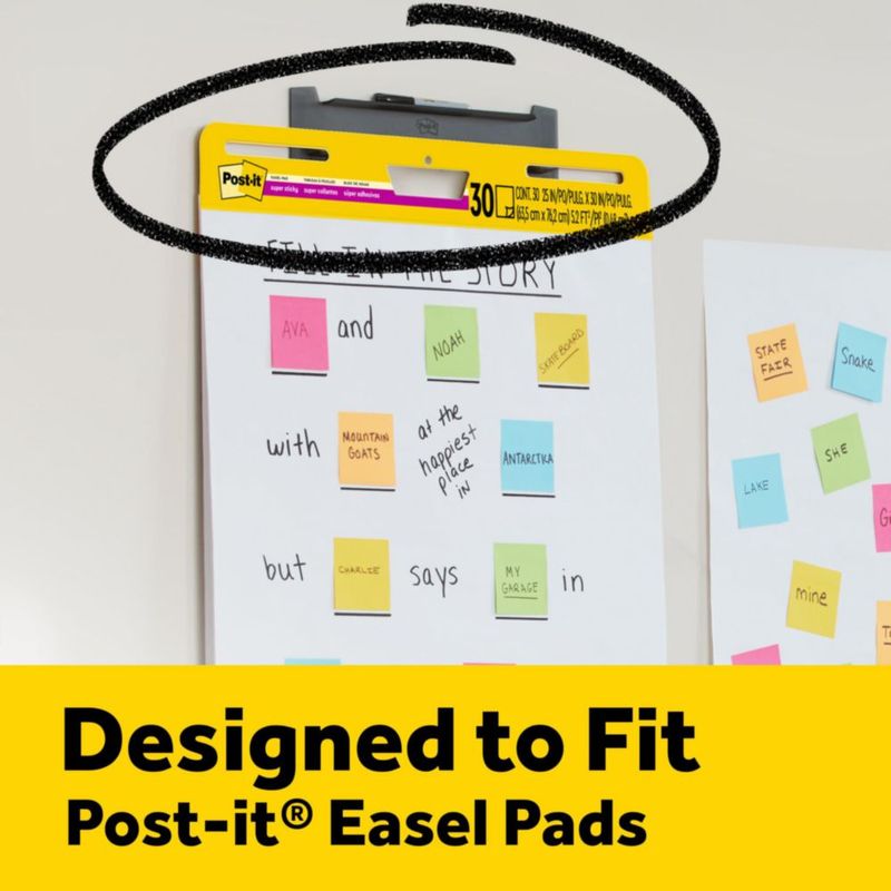 Soportes de pared para bloc de caballete Post-it paquete de 2 38 cm gris