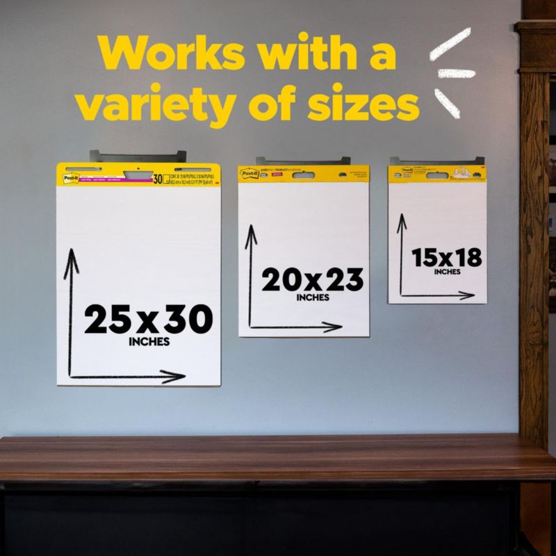 Soportes de pared para bloc de caballete Post-it paquete de 2 38 cm gris