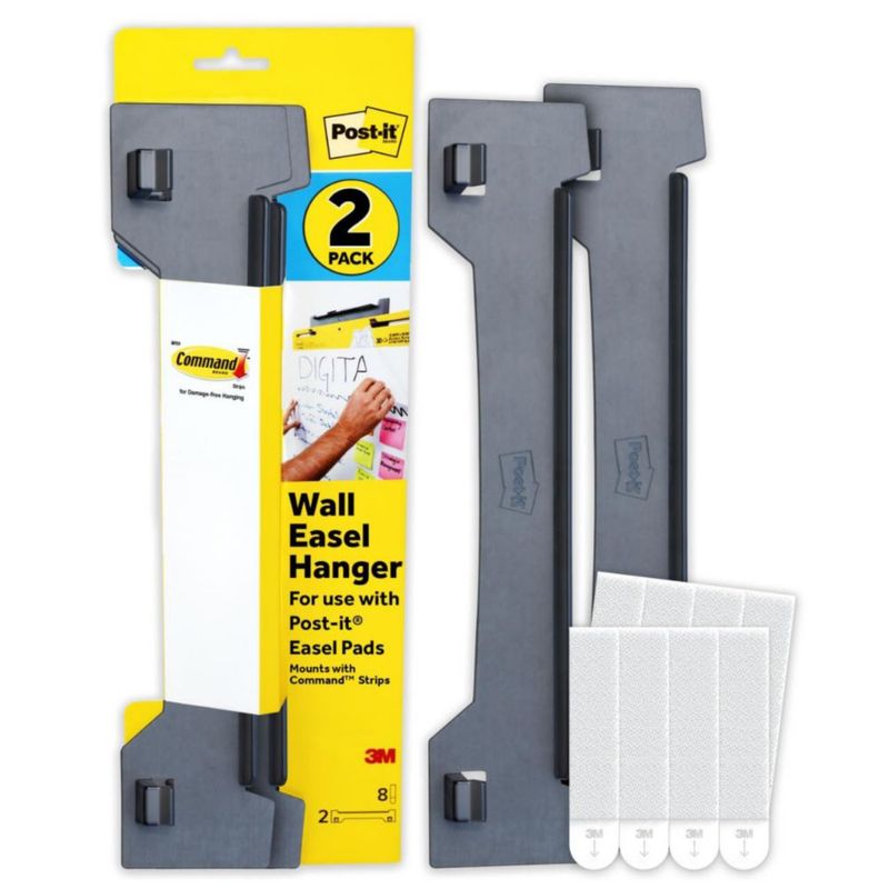 Soportes de pared para bloc de caballete Post-it paquete de 2 38 cm gris