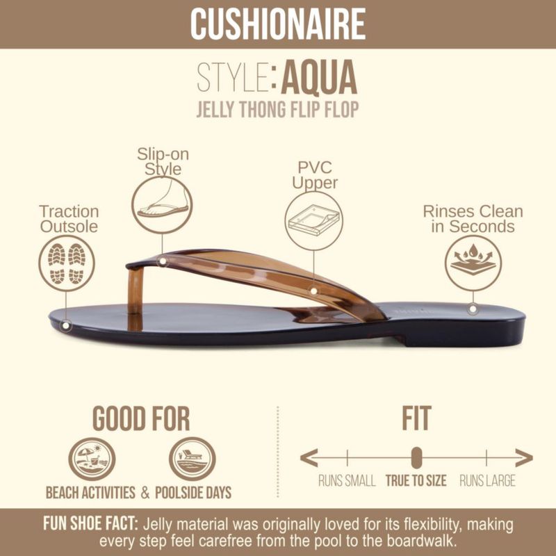 Sandalia CUSHIONAIRE Aqua Jelly para mujer color chocolate talla 7