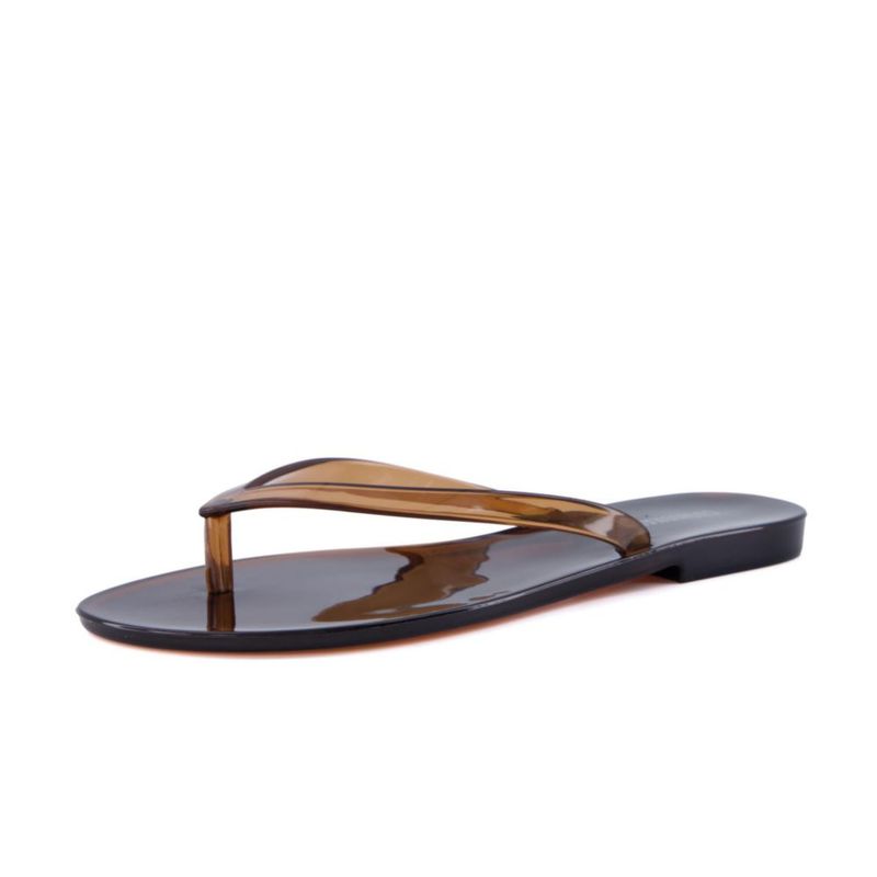 Sandalia CUSHIONAIRE Aqua Jelly para mujer color chocolate talla 7