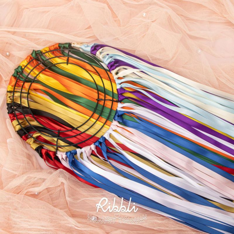 Cinta de satén doble faz Ribbli 1 cm x 23 m color marfil