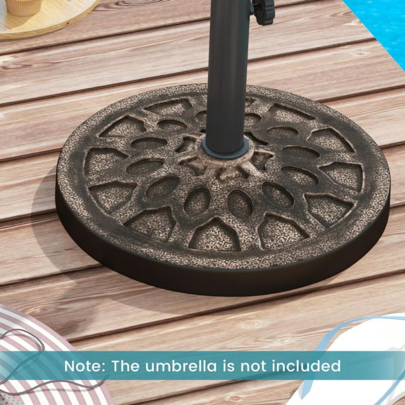 Base para Sombrilla Tangkula 44 cm de Alta Resistencia Resina con Acabado Bronce