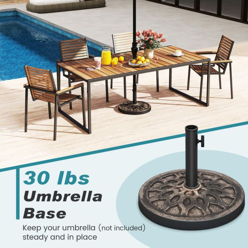 Base para Sombrilla Tangkula 44 cm de Alta Resistencia Resina con Acabado Bronce