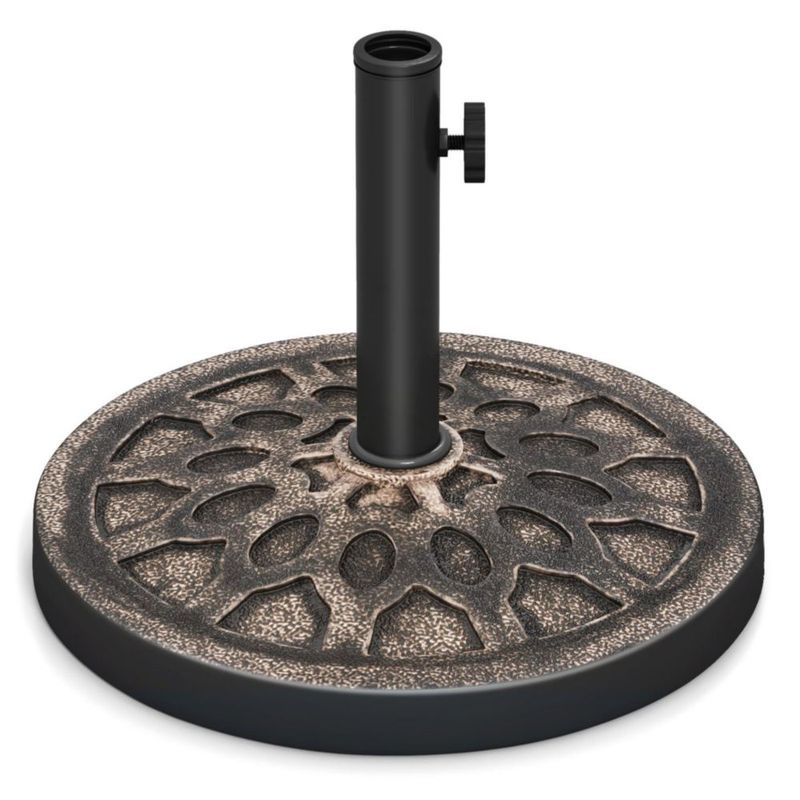 Base para Sombrilla Tangkula 44 cm de Alta Resistencia Resina con Acabado Bronce